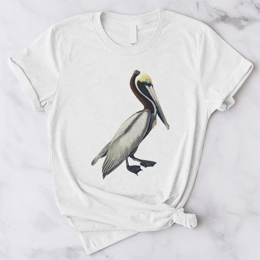 Pelican Tshirt Vintage Bird Graphic Tee Brown Pelican