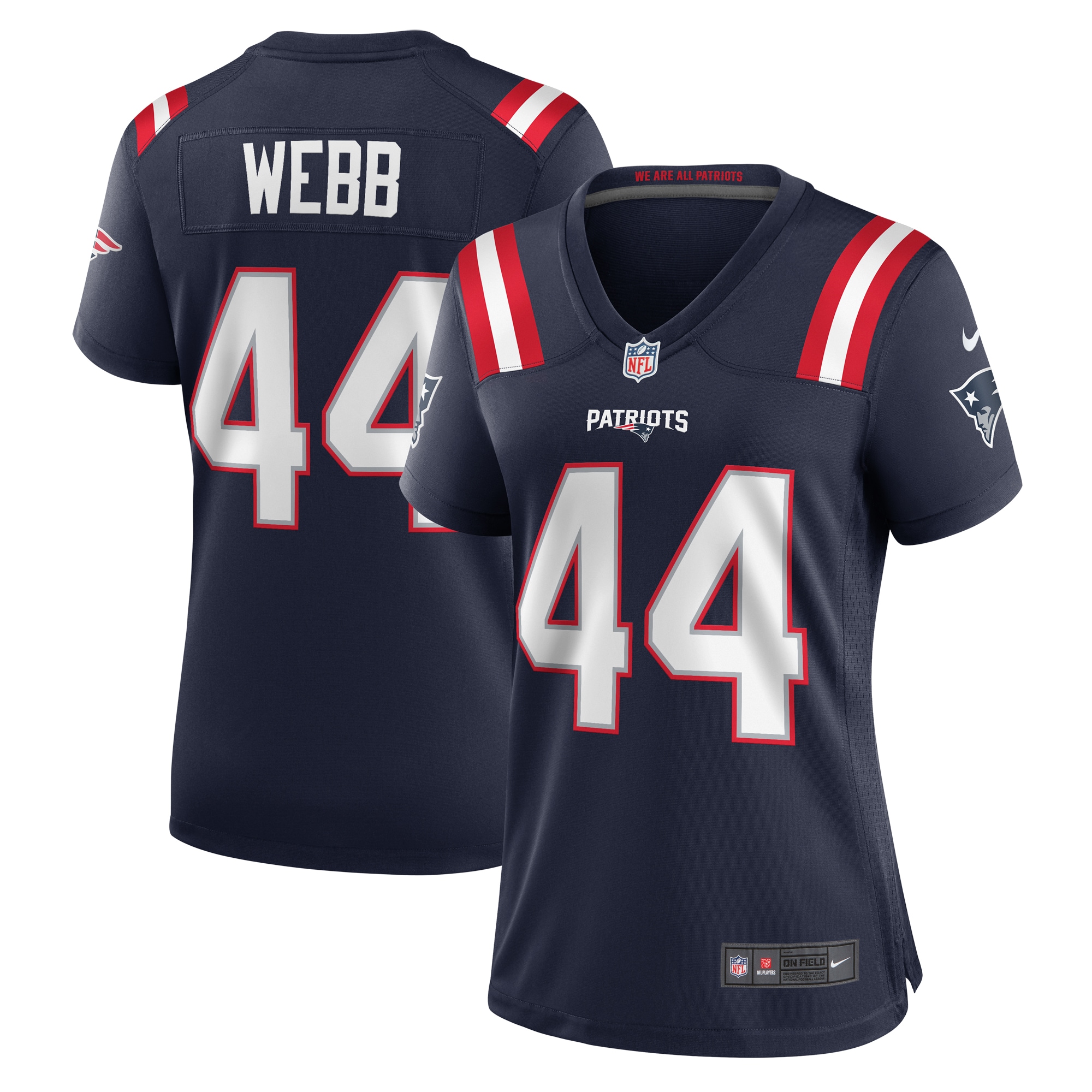 Women’s New England Patriots Raleigh Webb Navy Home Game Player Jersey