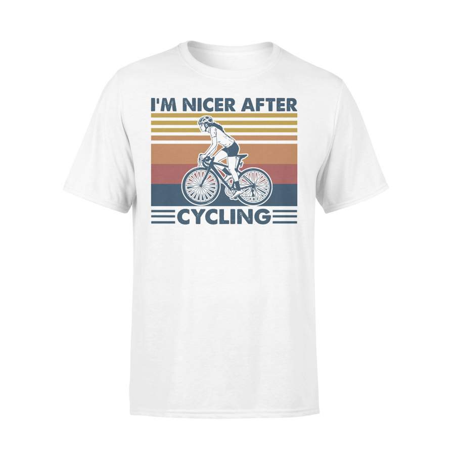 Bicycle I’m Nicer After Cycling Vintage Retro T-shirt