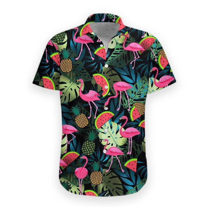 Flamingo Hawaiian Shirt Watermelon Pinapple Ha37926