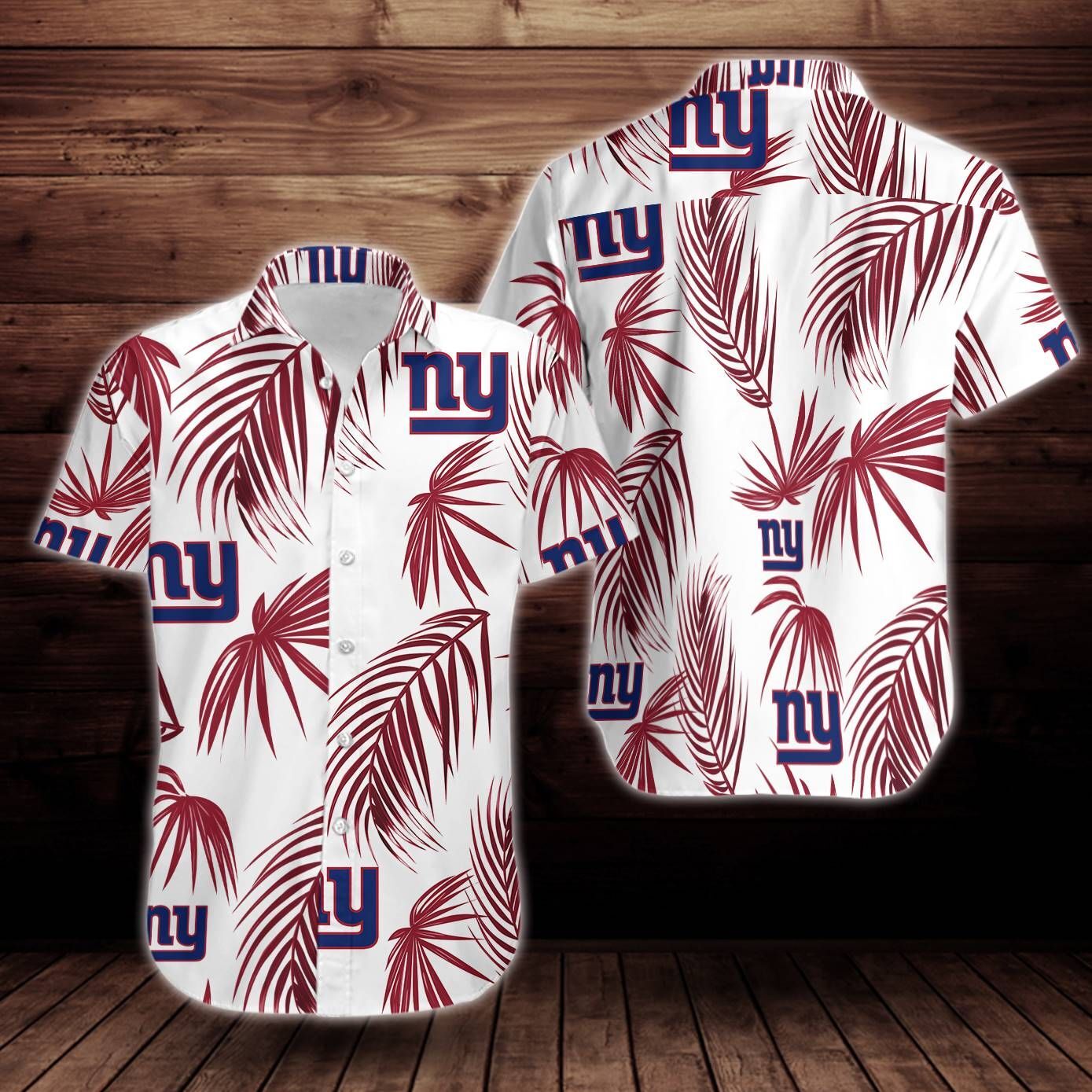 New York Giants Flower Short Sleeve Hawaiian Shirt