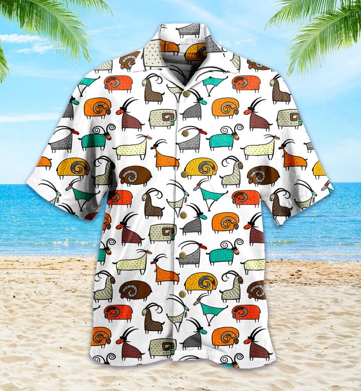 Goat Cute Cartoon Colorful Hawaii Shirt Ha17317