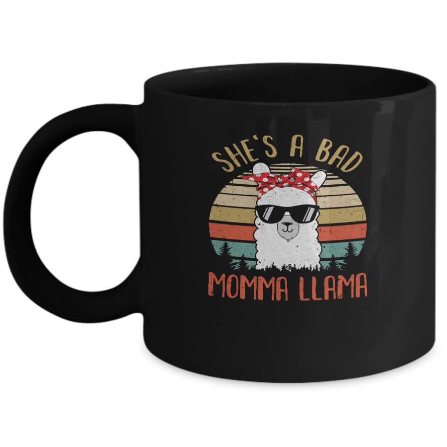 Vintage Funny Mug She’s A Bad Momma Llama Mug