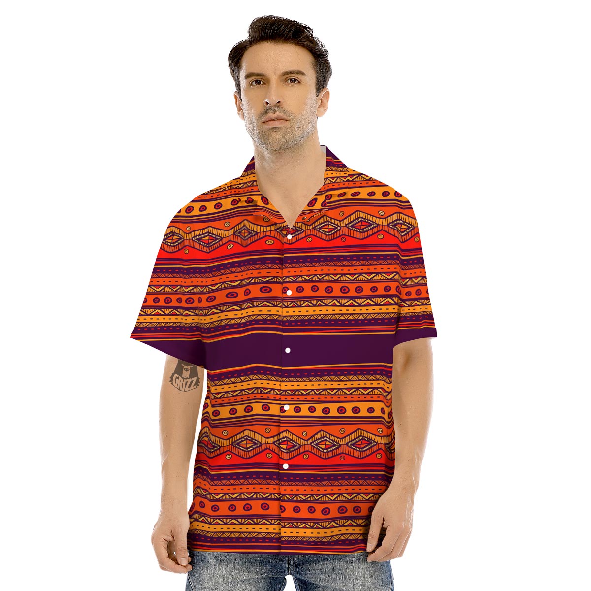 Tribal Sunset African Print Pattern Men’S Hawaiian Shirt