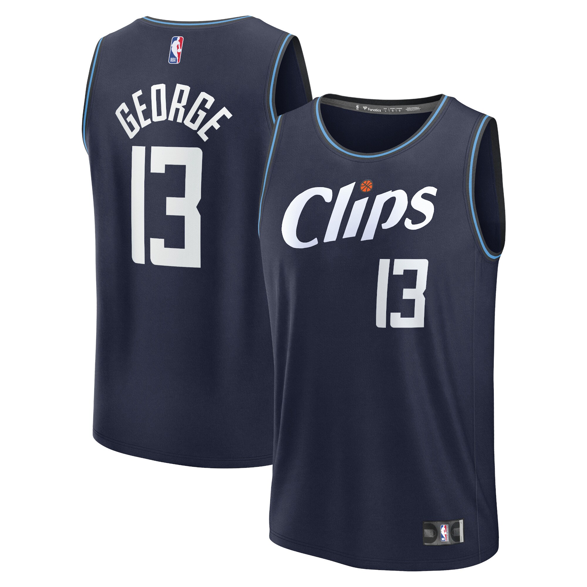 Paul George LA Clippers Youth 2023/24 Fast Break Jersey – Navy – City Edition