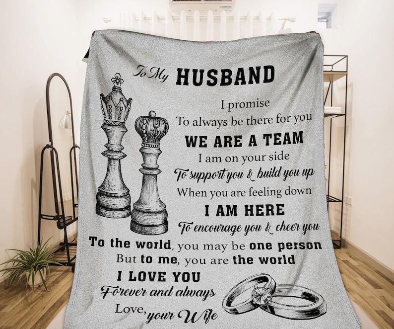 To My Husband Blanket,I Promise To Always Be There For You,Gift For Husband Family Home Decor Bedding Couch Sofa Soft And Comfy Cozy