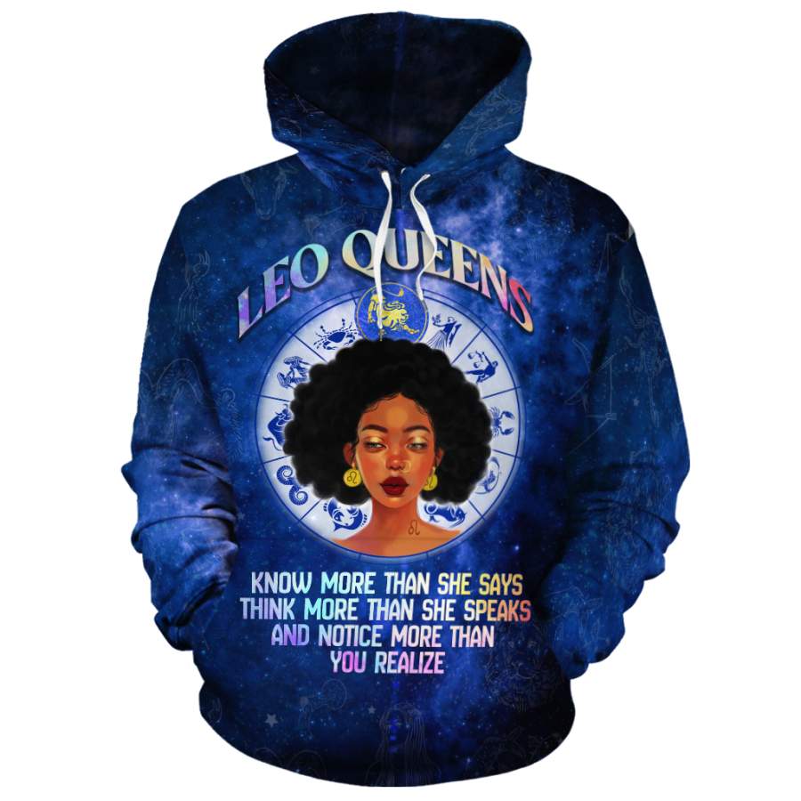 Leo Queen Fleece All-Over Hoodie