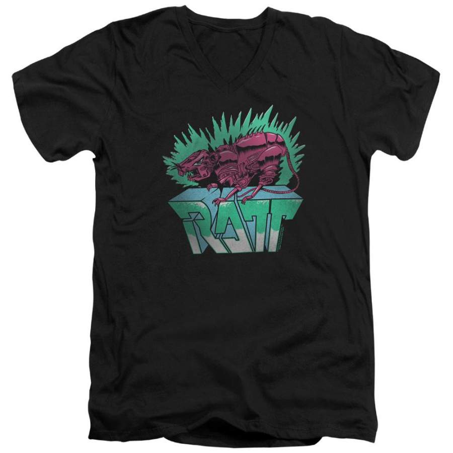 Ratt Robo Ratt Mens Slim Fit V-Neck Black T-Shirt