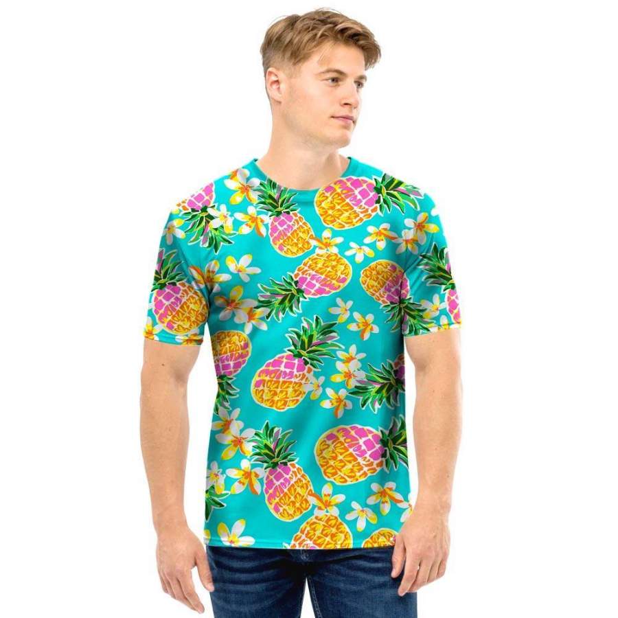 Hawaii Pineapple Print Men T Shirt Ha61814