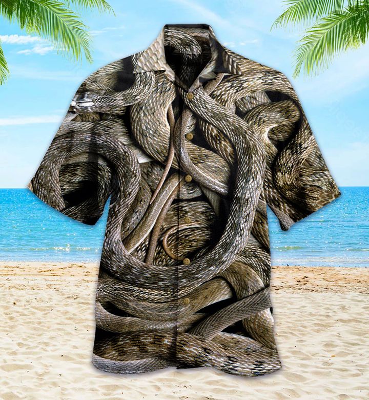 Snake Brown Hawaiian Shirt 3D