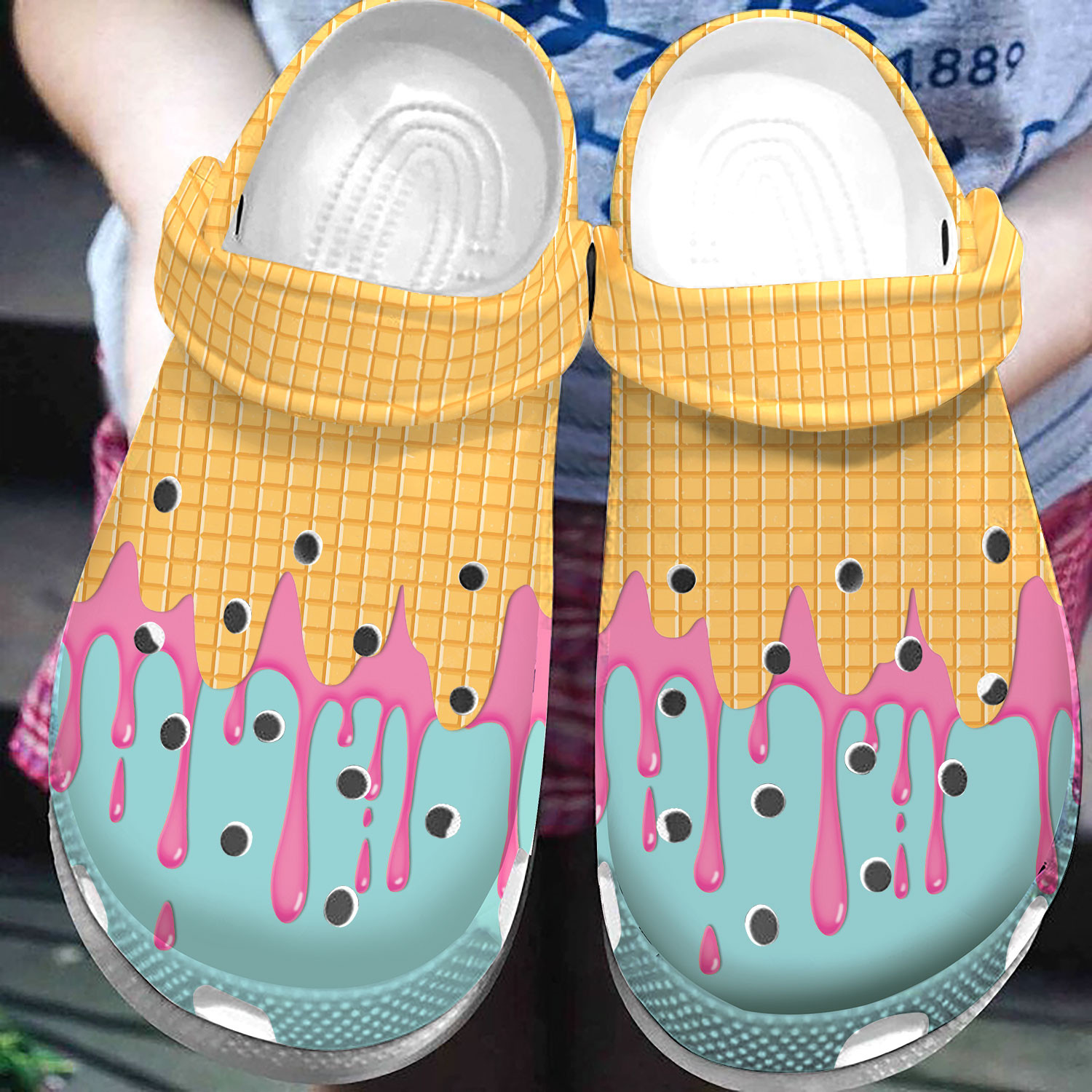 Summer Ice Cream Melting Clog Shoes #Dh