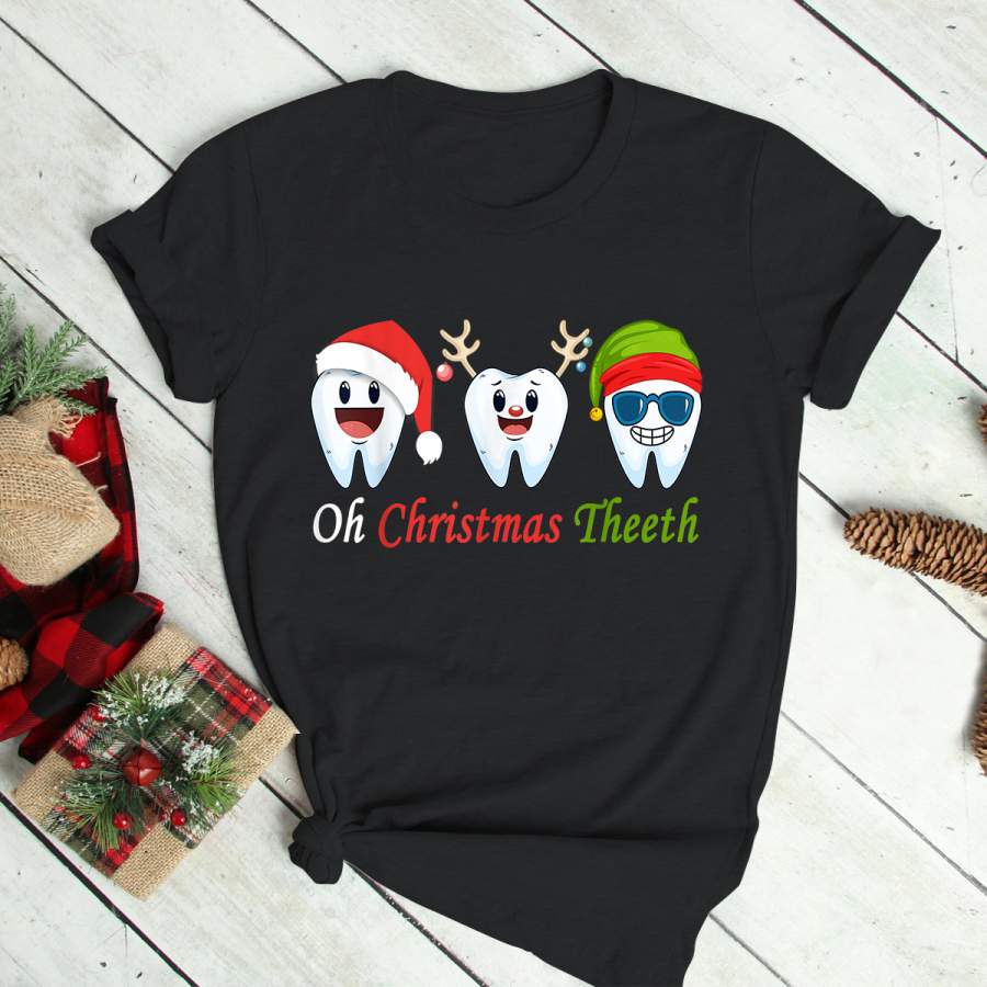 Christmas Teeth funny dental gift dentist hygienist xmas T-Shirt