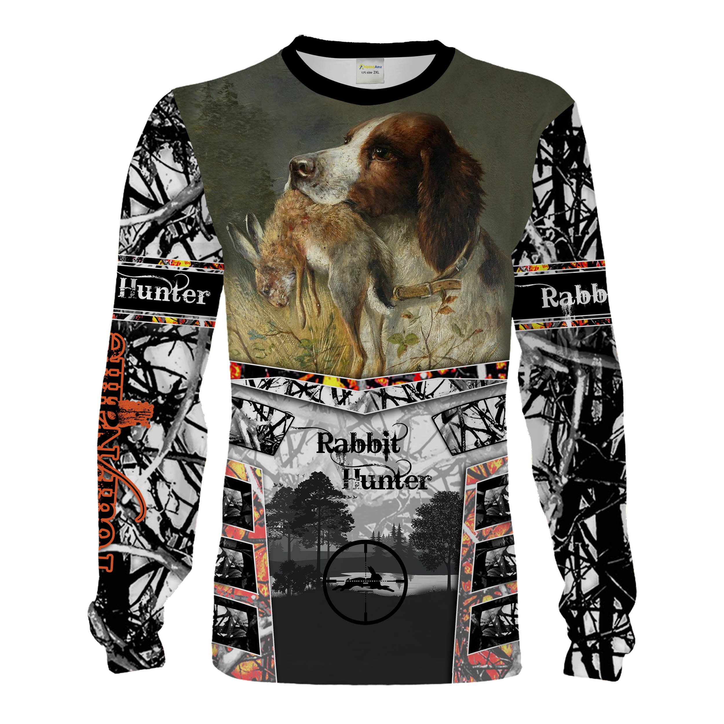 Rabbit hunting with beagles black camo Customize Name 3D All Over Printed shirts, Personalized gift For rabbit hunters Chipteeamz NQS1499