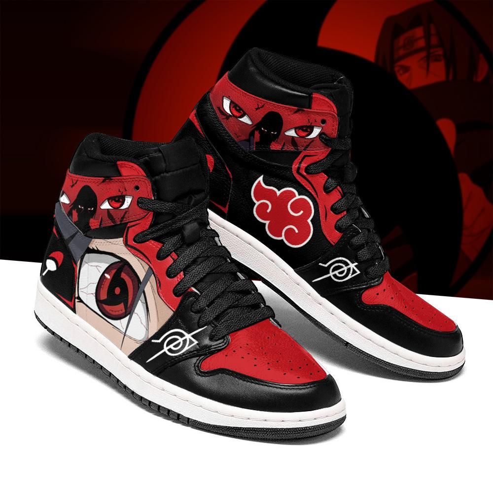 Akatsuki Itachi Sneakers Sharingan Eyes Shoes Naruto Anime Jordan Sneaker