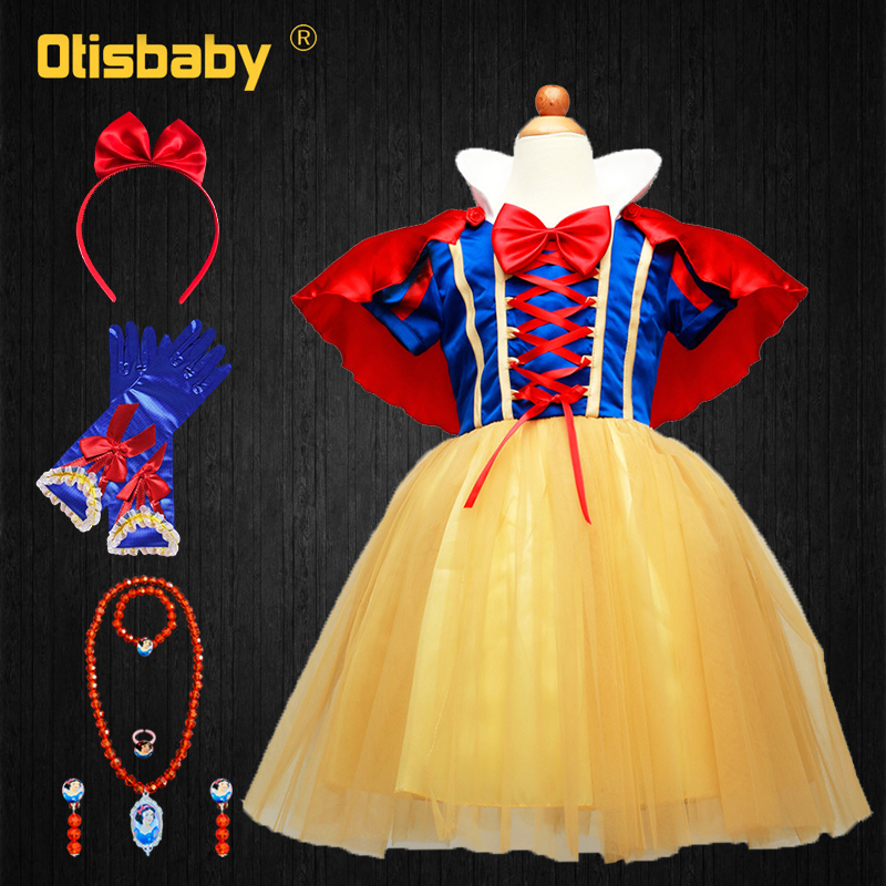 2 – 14 Years Fantasia Girls Snow White Dresses for Kids Masquerade Clothing Pretty Girl Children Tulle Princess Cosplay Dress alx