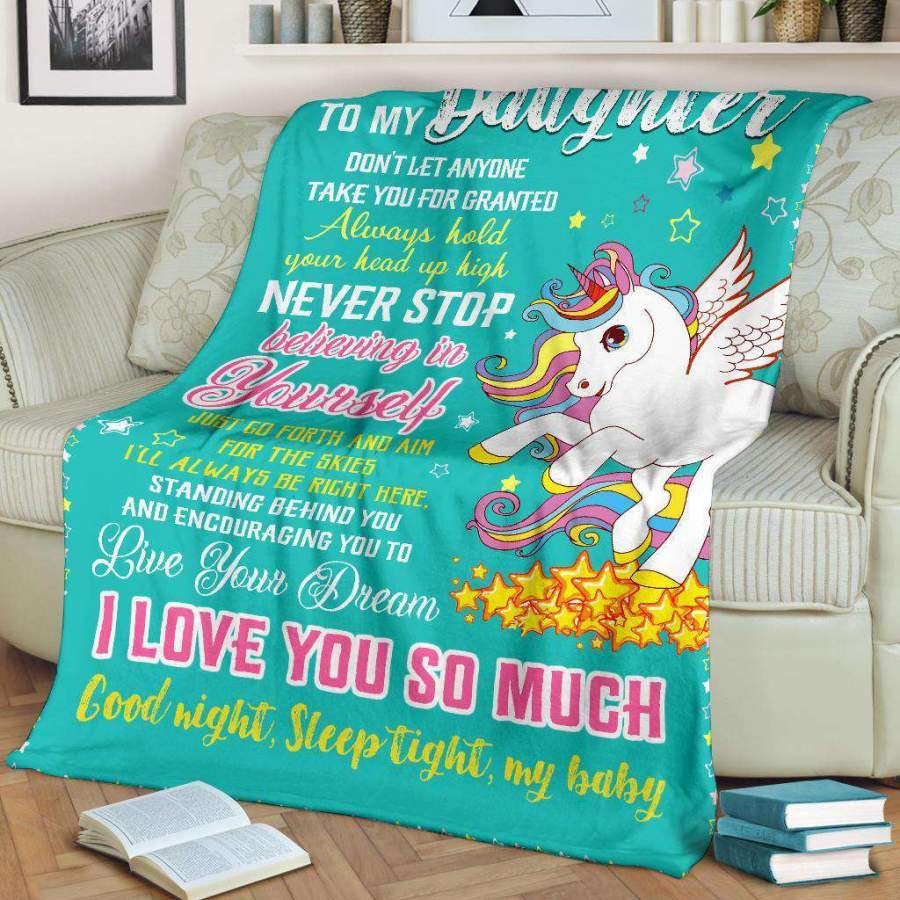 Unicorn  Blanket I Love You So Much Gift For Daughter