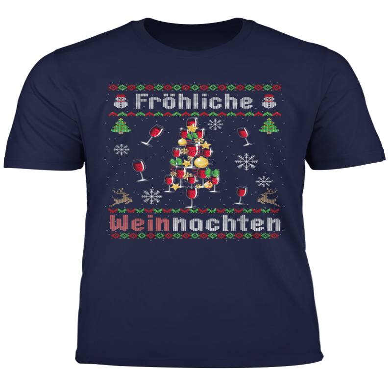 Witziges Wein Geschenk Weintrinker Rotwein Ugly Christmas T Shirt