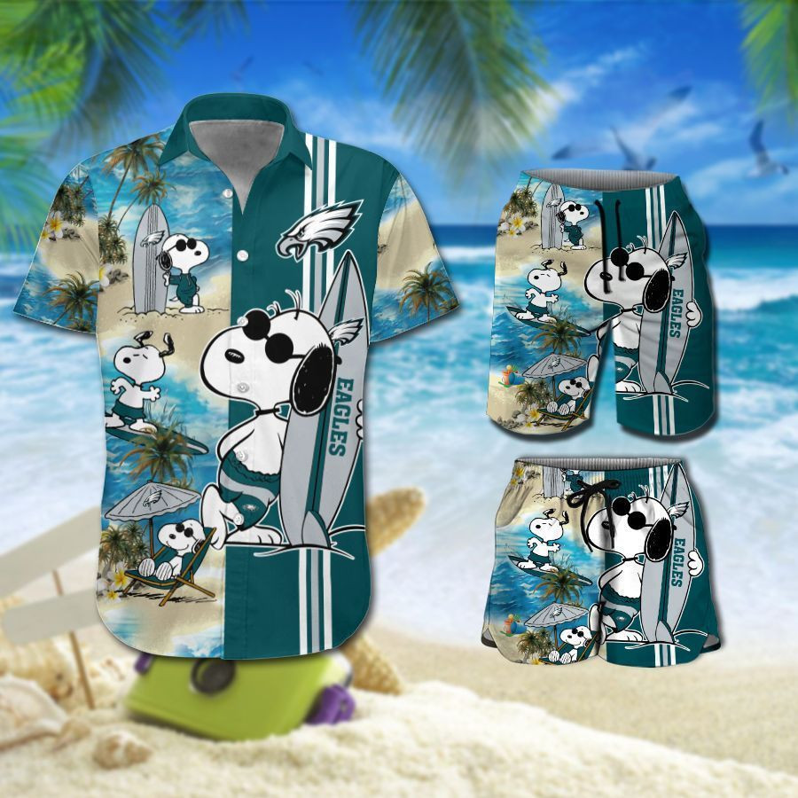 Philadelphia Eagles Snoopy All Over Print Hawaii Shirt Beach Ha70140