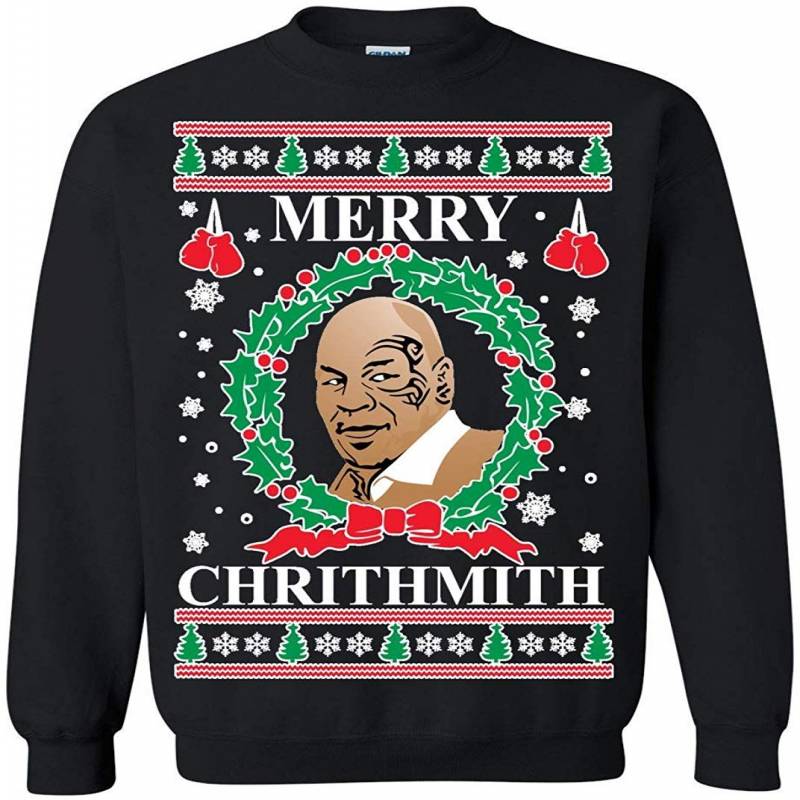 Ugly Christmas Sweater Mike Tyson Merry Chrithmith Unisex Sweatshirt