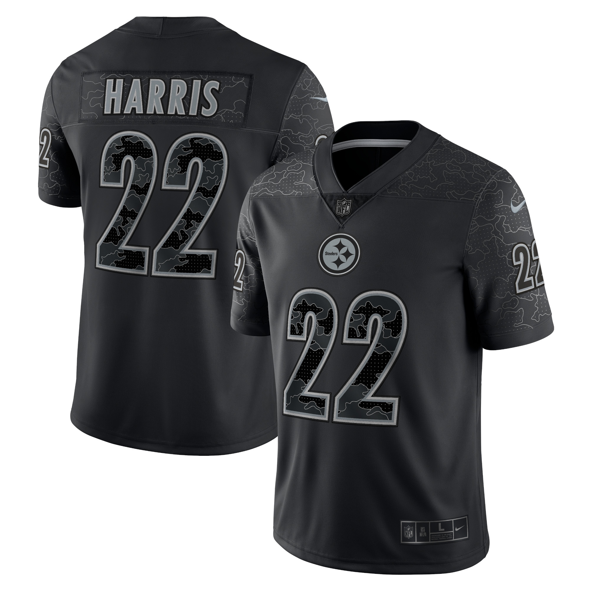 Men’s Pittsburgh Steelers Najee Harris Black RFLCTV Limited Jersey