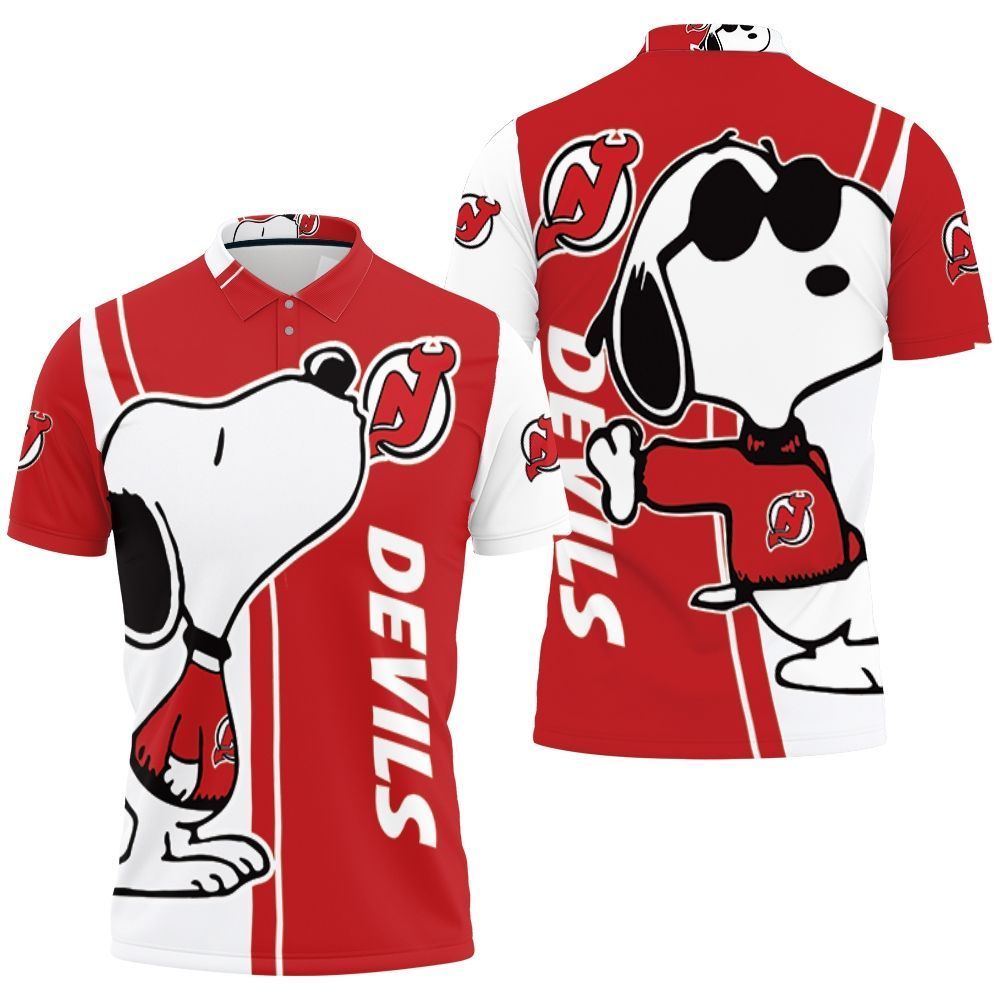 New Jersey Devils Snoopy Lover 3D Printed Polo Shirt