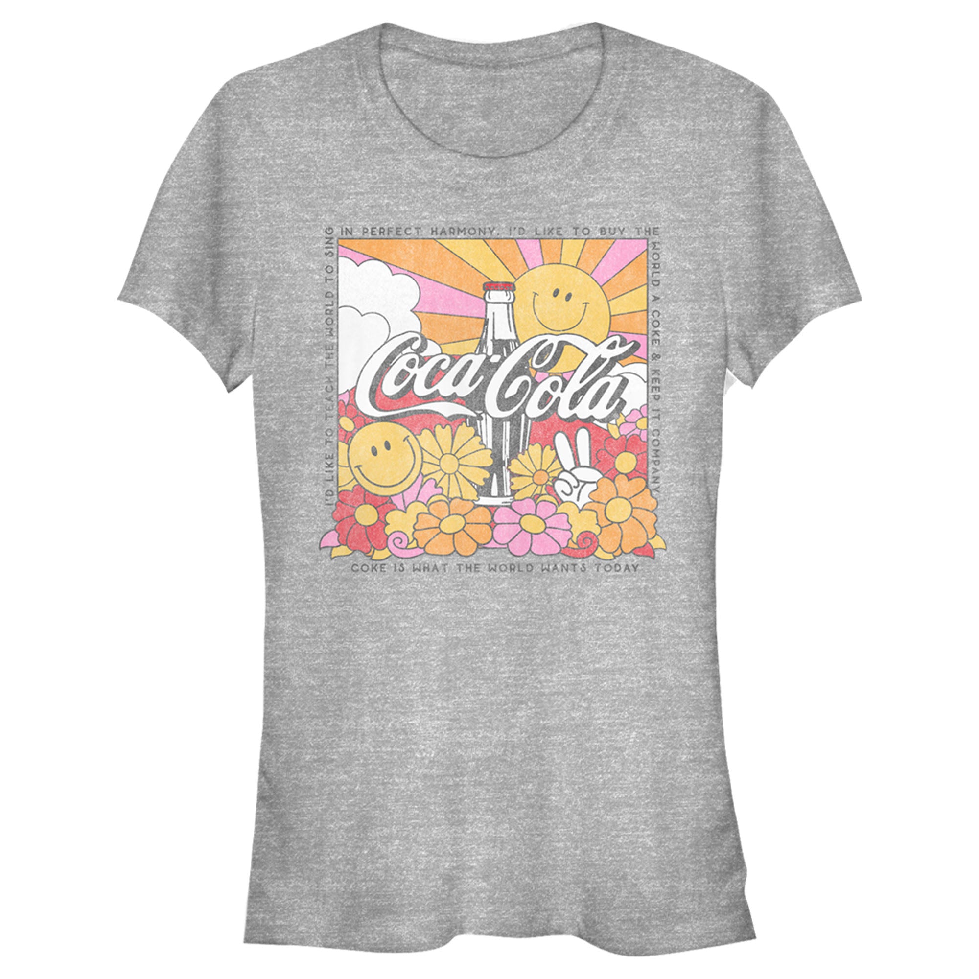 Coca Cola Junior’S Unity Square Lyrics Logo  T-Shirt