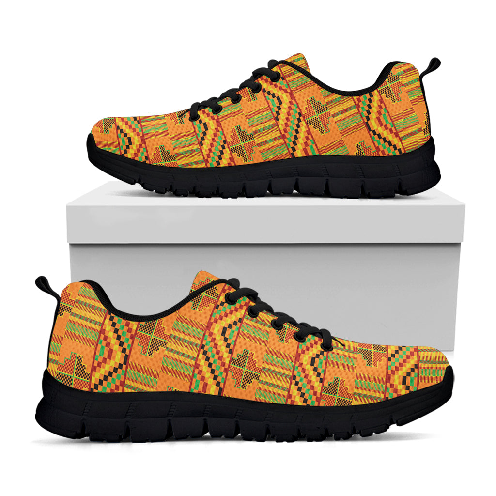 Bonwire Kente Pattern Print Black Sneakers