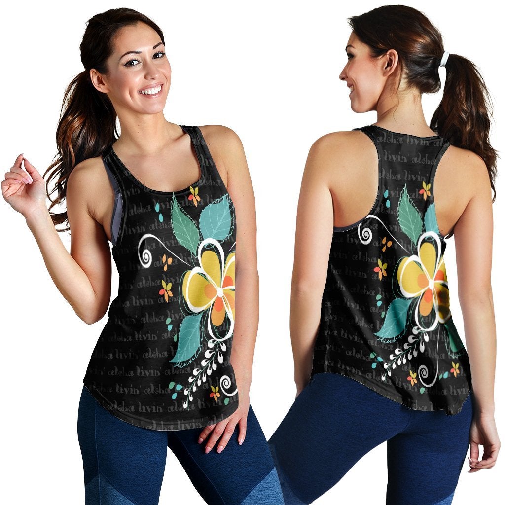 Hawaii Aloha Plumeria Polynesian Racerback Tank Ah Ha49160