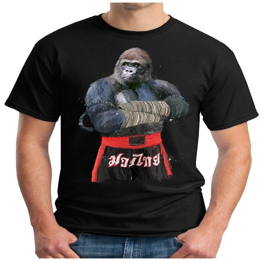 Muay-thai-gorilla T-shirt Thailand Monkey Fight Ape Boxing Club Motivation S-3xl