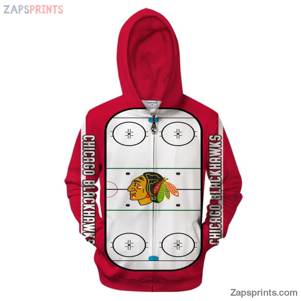 Chicago Blackhawks 3D Full Printing Zipper Hoodie 1