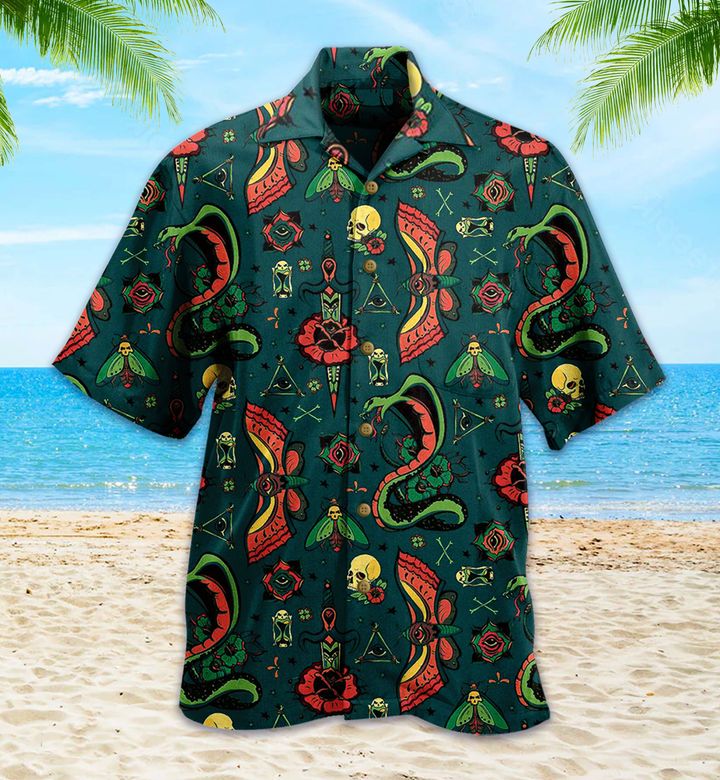 Snake Vintage Green Hawaii Shirt Ha40511