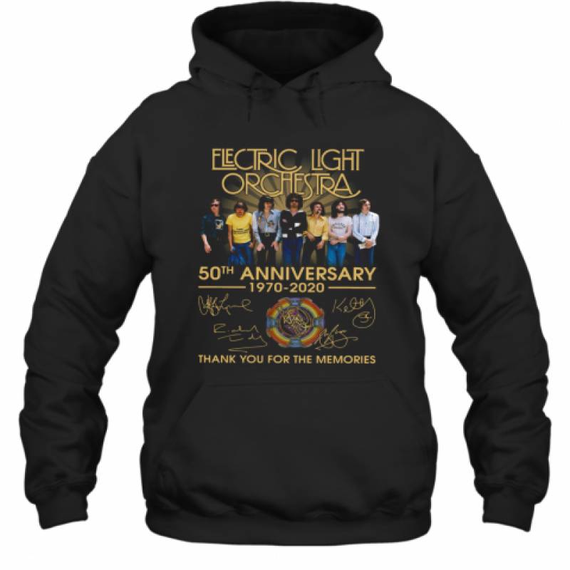 Electric Light Orchestra 50Th Anniversary 1970 2020 Signatures Thank You For The Memories Hoodie