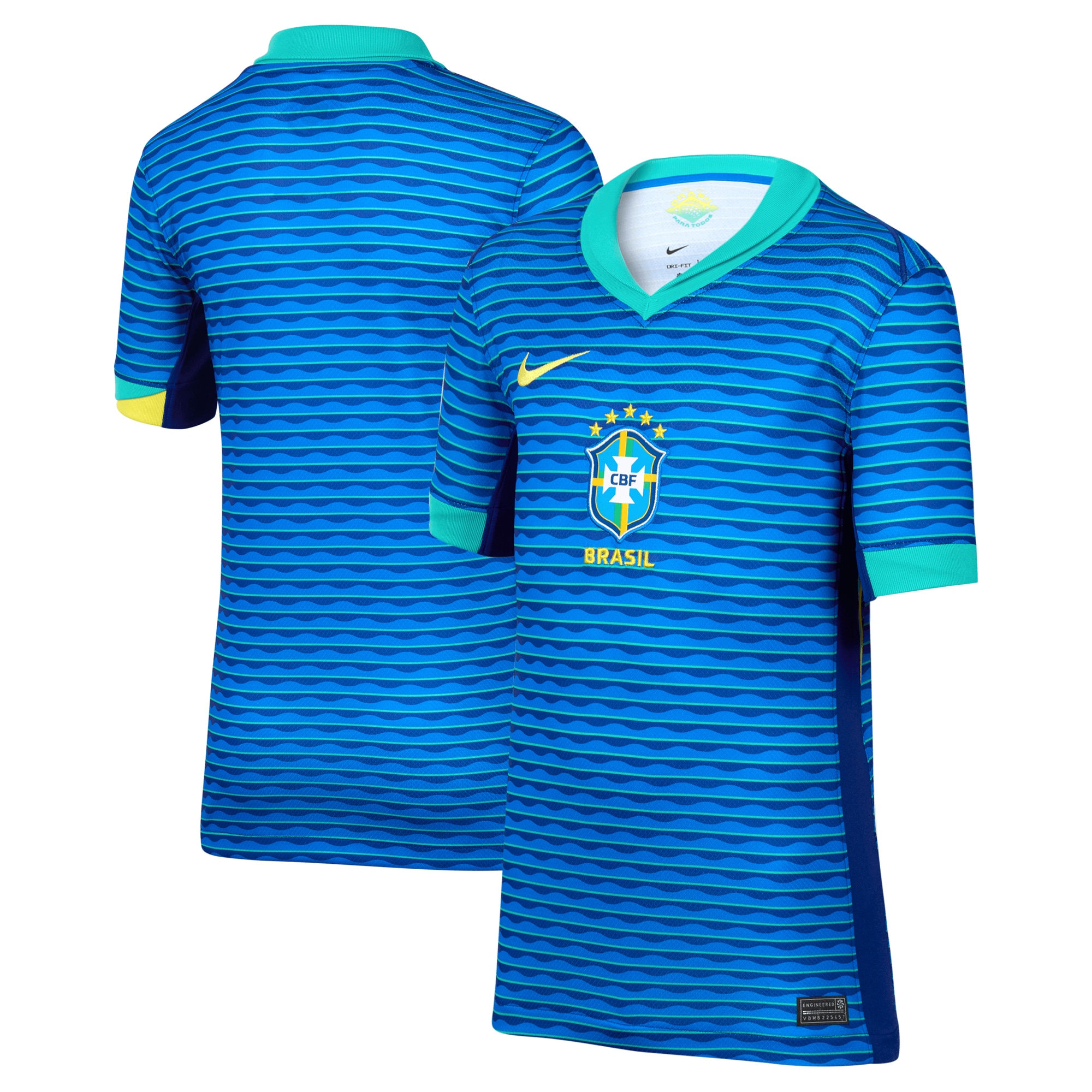 Brazil National Team Youth 2024 Away Stadium Replica Jersey  Blue