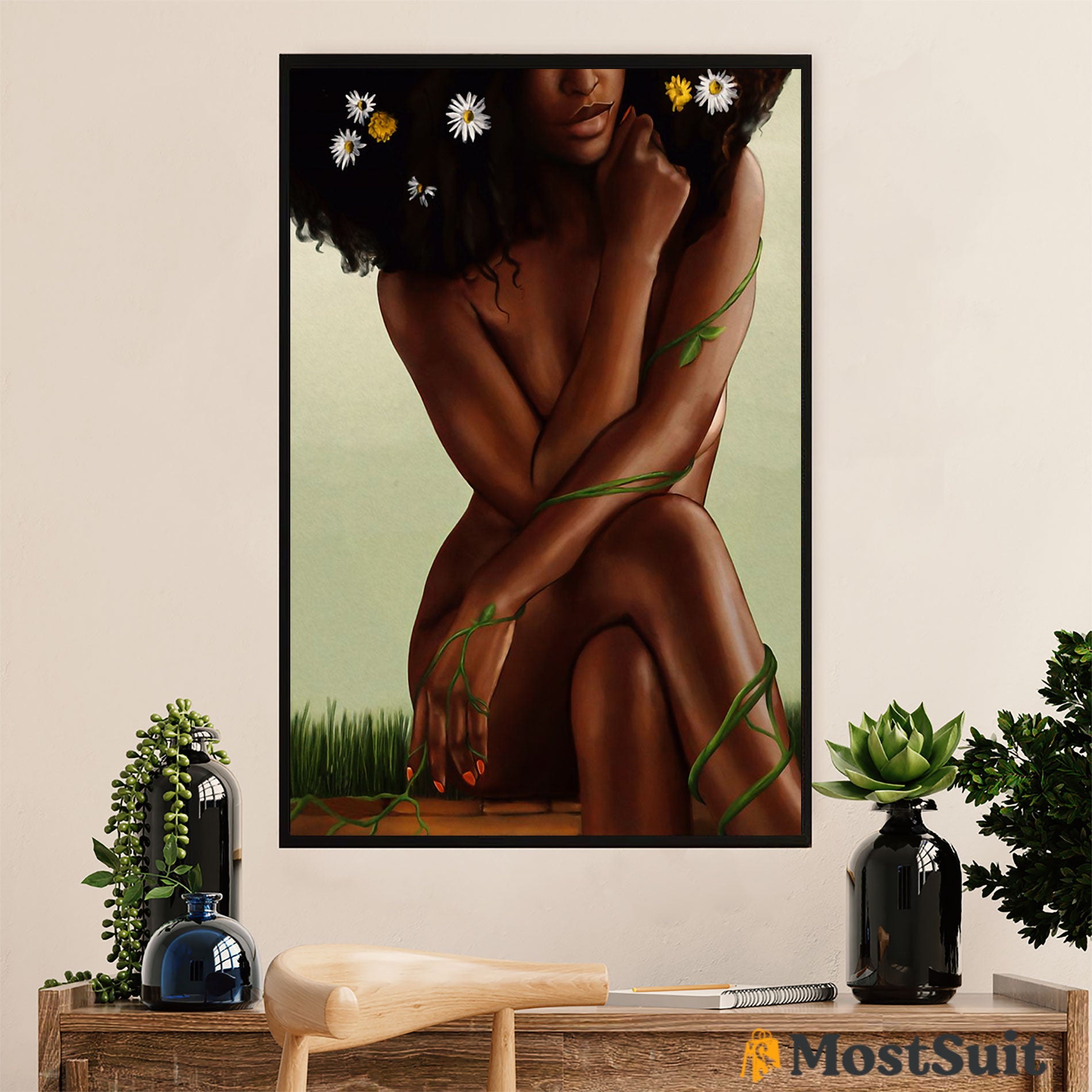 African American Afro Poster | Gift For Black Girl | Juneteenth Day Room Wall Art – Black Girl Daisy