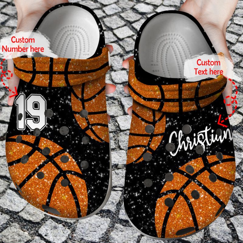 Basketball – Basketball Glitter Personalized Lover Clog Shoes For Men And Women