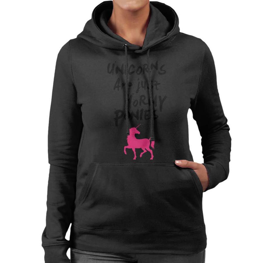 Unicorns Are Horny Ponies Women’s Hooded Sweatshirt