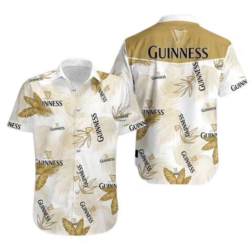 Beer Hawaii Shirt Guinness Yellow White Aloha Ha83344