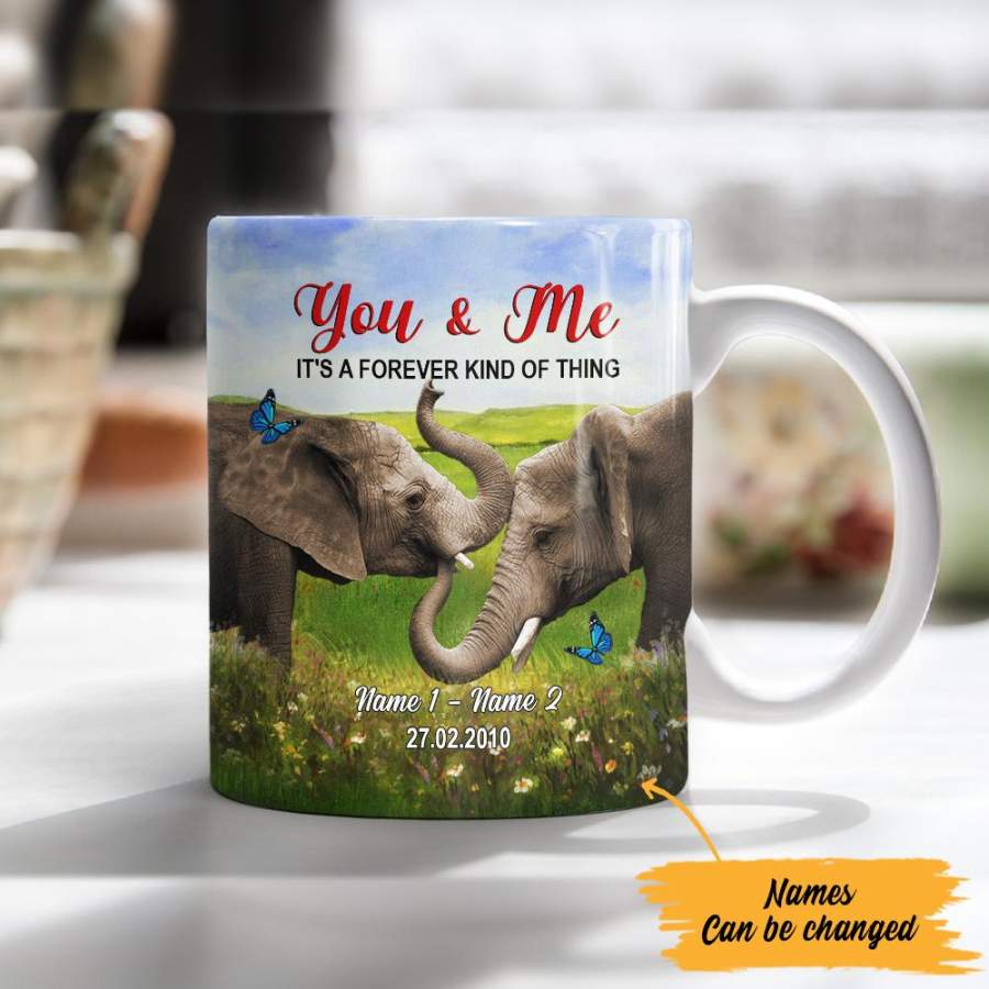 Personalized You And Me Elephant Couple Mug SB171 29O57