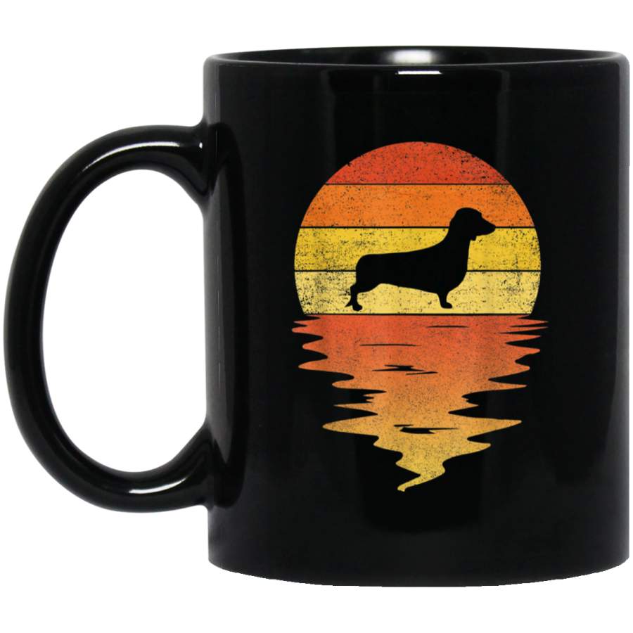 dachshund Mug 70s vintage retro sunset dachshund Mug