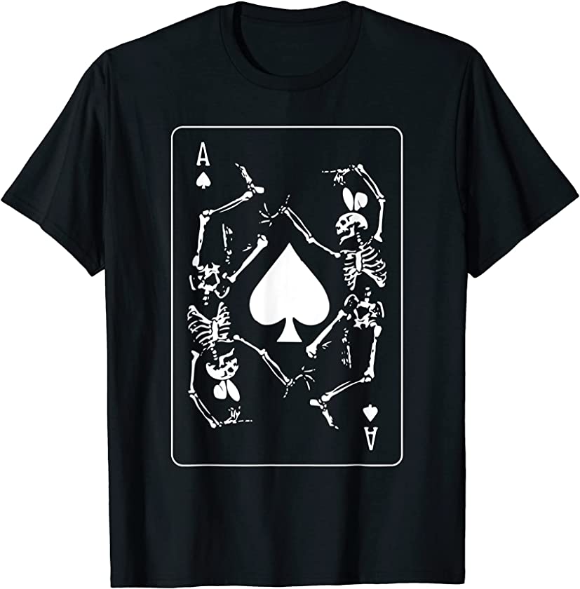 Ace Of Spades Easter Day Funny Dancing Skeleton Bunny Ears T-Shirt