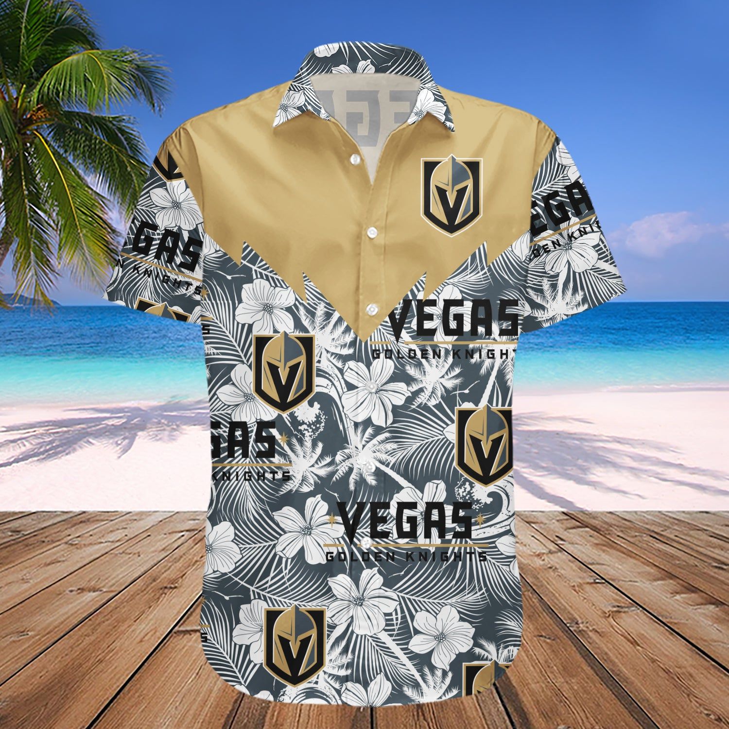 Vegas Golden Knights Hawaii Shirt Tropical Seamless- Nhl