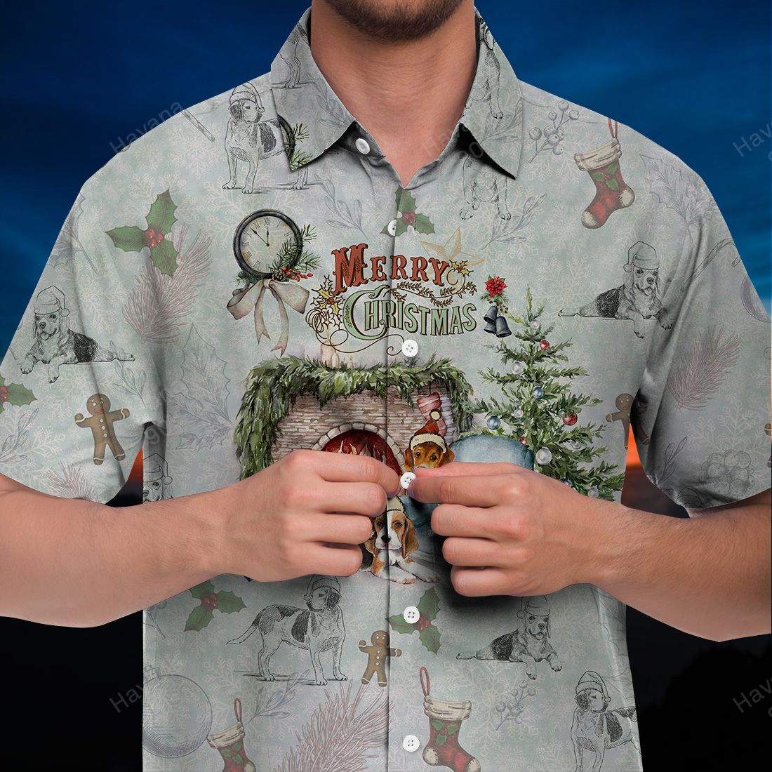 Beagle Hawaiian Shirt A Homey Christmas