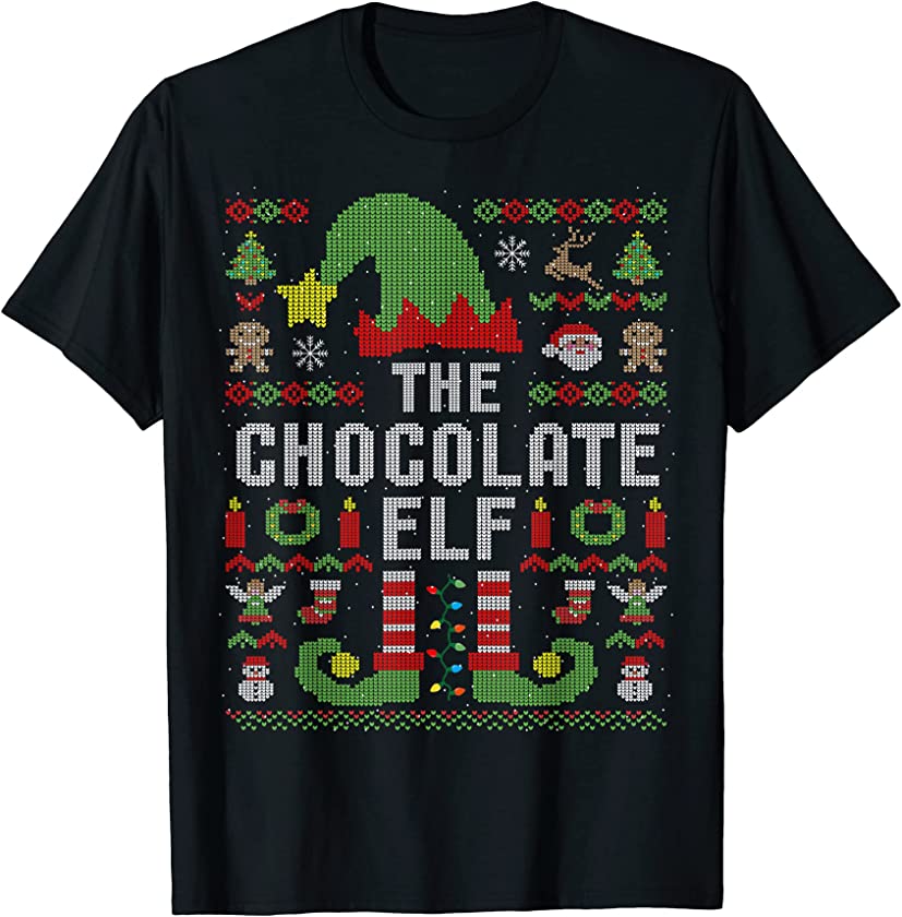 The Chocolate Elf Ugly Christmas Matching Family Group T-Shirt