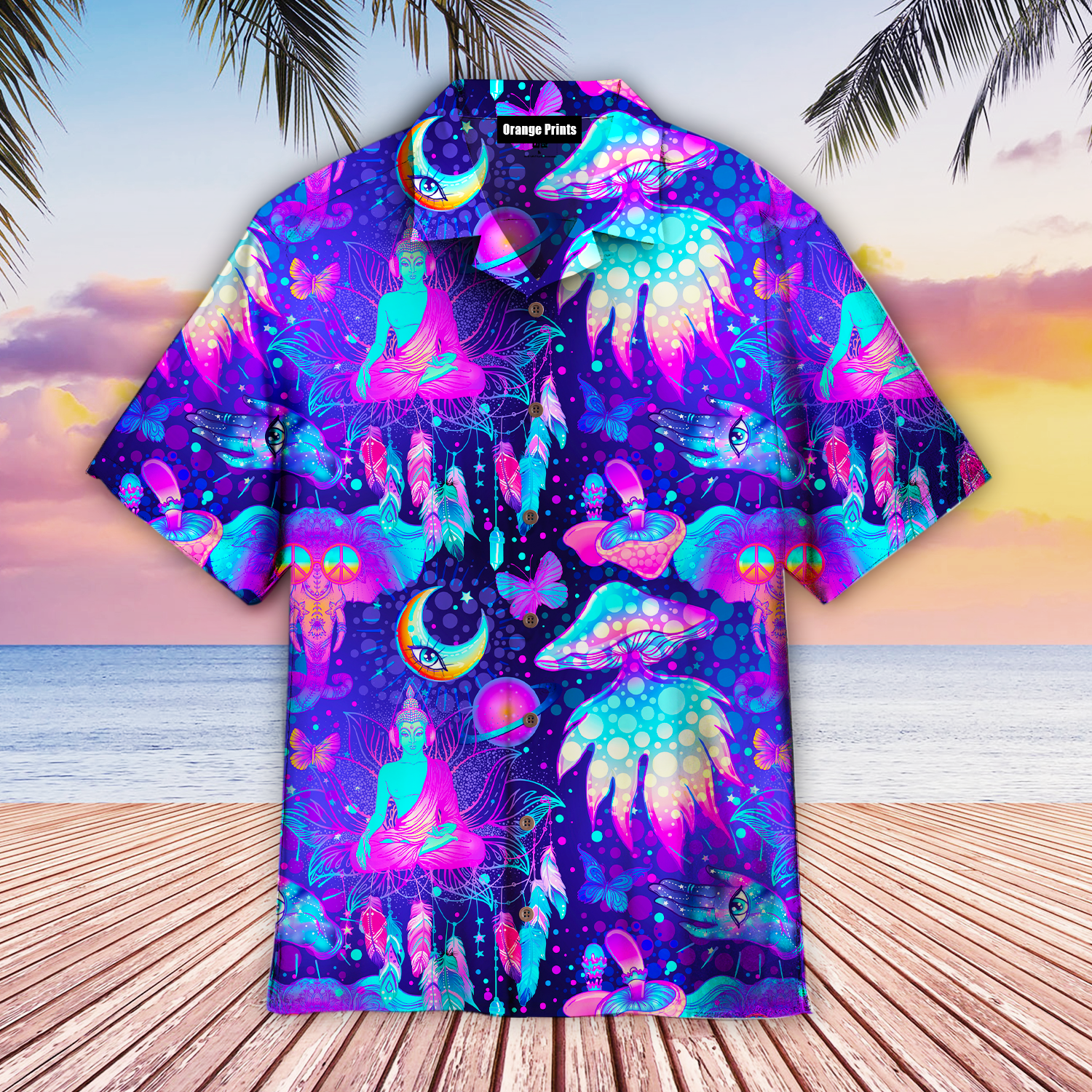 Neon Trippy Hippie Mushrooms Aloha Hawaii Shirts For Men And Women Ha102875