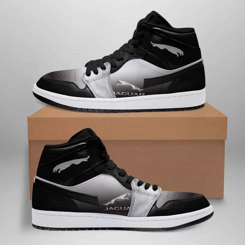 Jaguar Jumping On Dark Grey Design Air Jordan 1 Mid Printing Shoes Sneaker