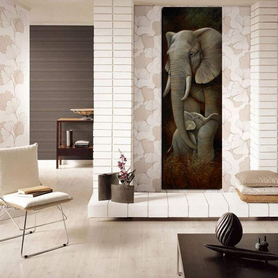 Africa Elephant Oil Painting on Canvas Posters Wall Decor