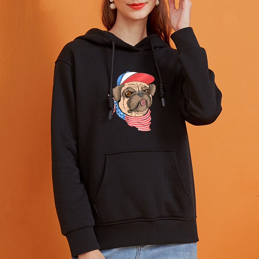 2022 Streetwear Hoodies Women Sweatshirt Autumn Spring Long Sleeve Harajuku Cute Dog Print Female Casual Clothes Pullover Tops alx