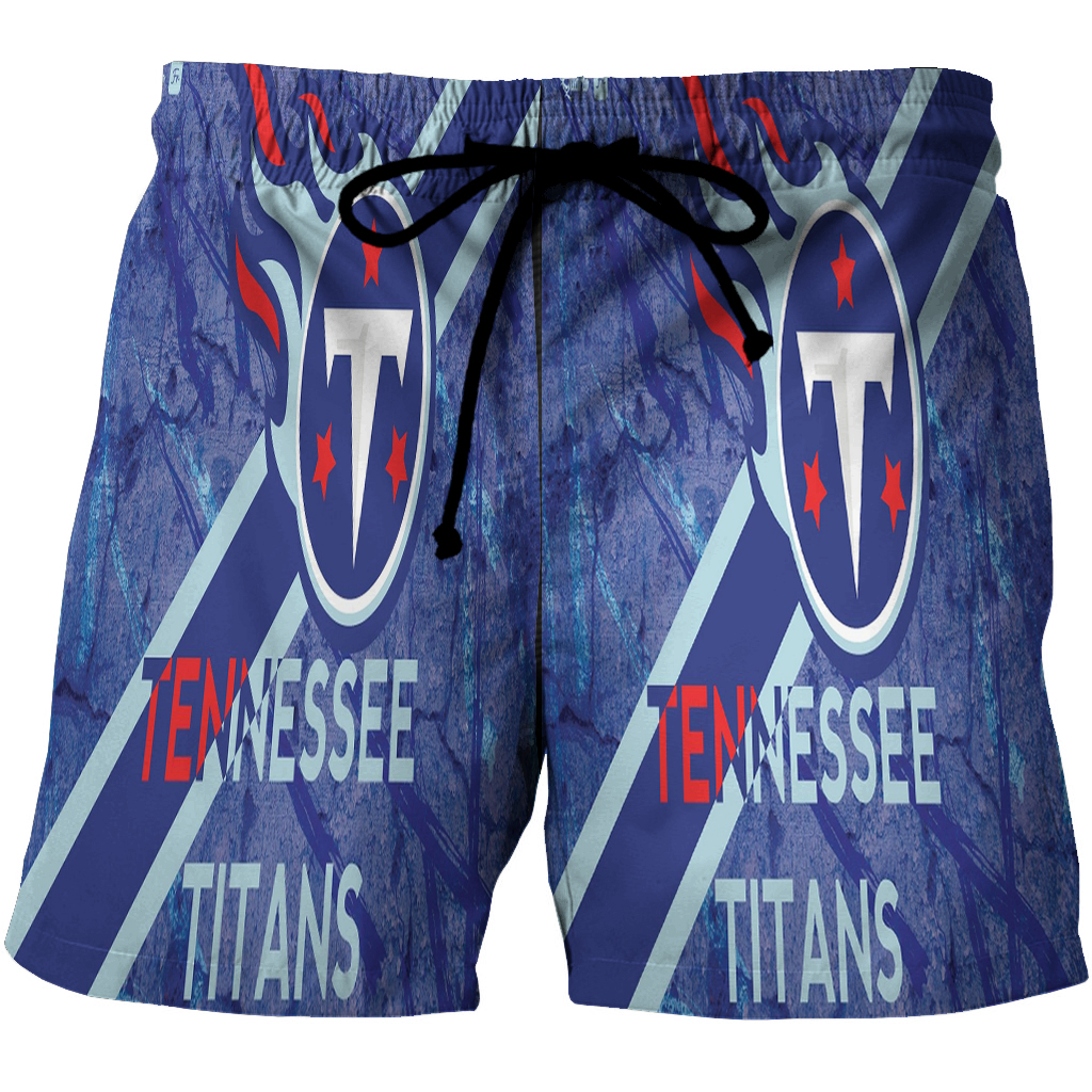 Tennessee Titans Emblem V2 3D All Over Print Summer Beach Hawaiian Short