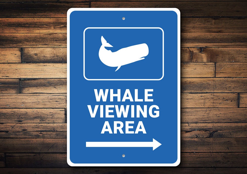 Whale Viewing Sign, Whale Viewers Area, Whale Beach, Metal Whale Sign, Whale View Decor, Custom Ocean Sign – Quality Aluminum Whale Decor