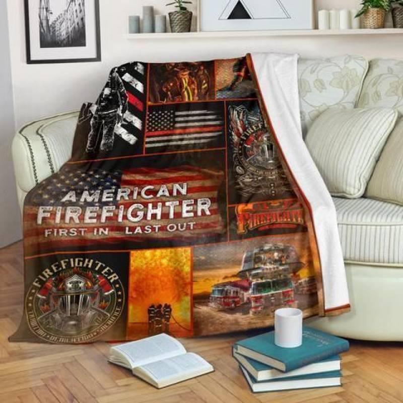 American Firefighter Liii Custom Design Fleece Blanket